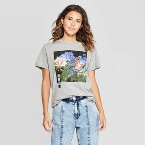 Mighty Fine | Blurred Flower Photoreal Short Sleeve Graphic Tee | Large